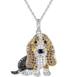 Tamxo™ Cavalier Rhinestone Necklace: Exquisite Pet Memorial Jewelry, Dog Lover Gift