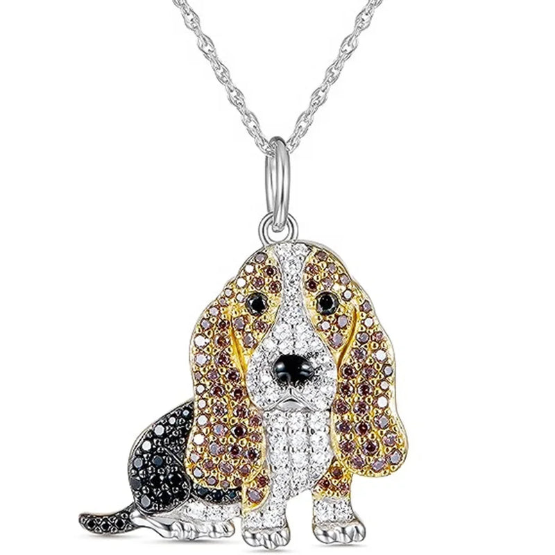 Tamxo™ Cavalier Rhinestone Necklace: Exquisite Pet Memorial Jewelry, Dog Lover Gift