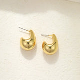 Tamxo™ Chunky Dome Drop Earrings - Gold Plated Stainless Steel Teardrop Statement Jewelry