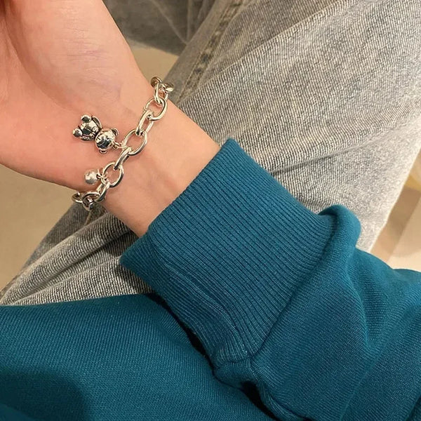 Tamxo Vintage Bear Charm Bracelet: Handmade Luxury Jewelry for Women, Wedding Gift