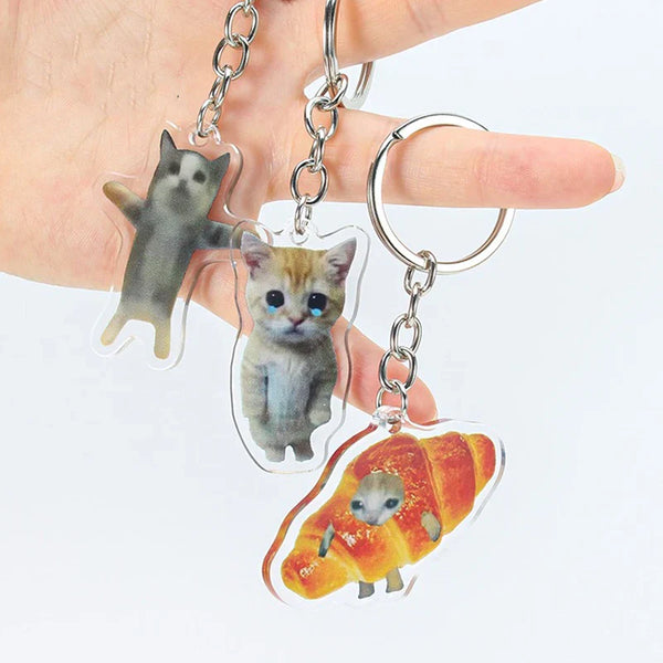 Tamxo™ Maxwell Cat Keychain Resin Pendant Lanyard Student Bag Accessory