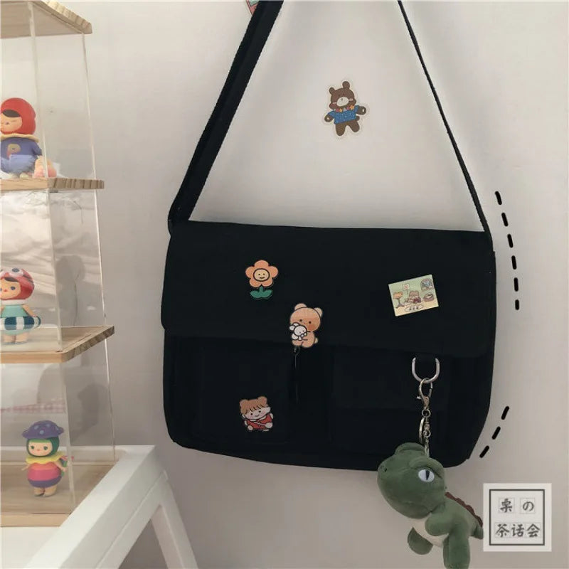 Tamxo™ Cute Canvas Messenger Bag – Versatile and Stylish Crossbody for Everyday Use
