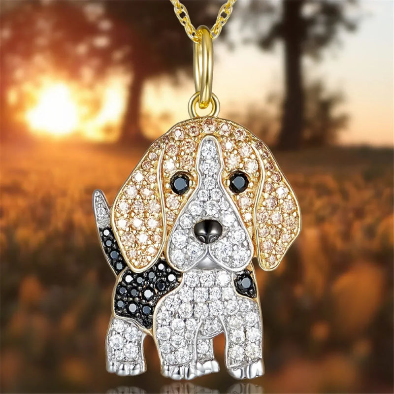 Tamxo™ Cavalier Rhinestone Necklace: Exquisite Pet Memorial Jewelry, Dog Lover Gift