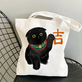 Tamxo™ Kawaii Cats Cartoon Manga Tote Bag – High Capacity Canvas Shoulder Bag