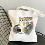 Tamxo™ Kawaii Cats Cartoon Manga Tote Bag – High Capacity Canvas Shoulder Bag