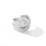 Tamxo™ Retro Cross Pattern Stainless Steel Open Ring for Women, Elegant Wedding Party Jewelry