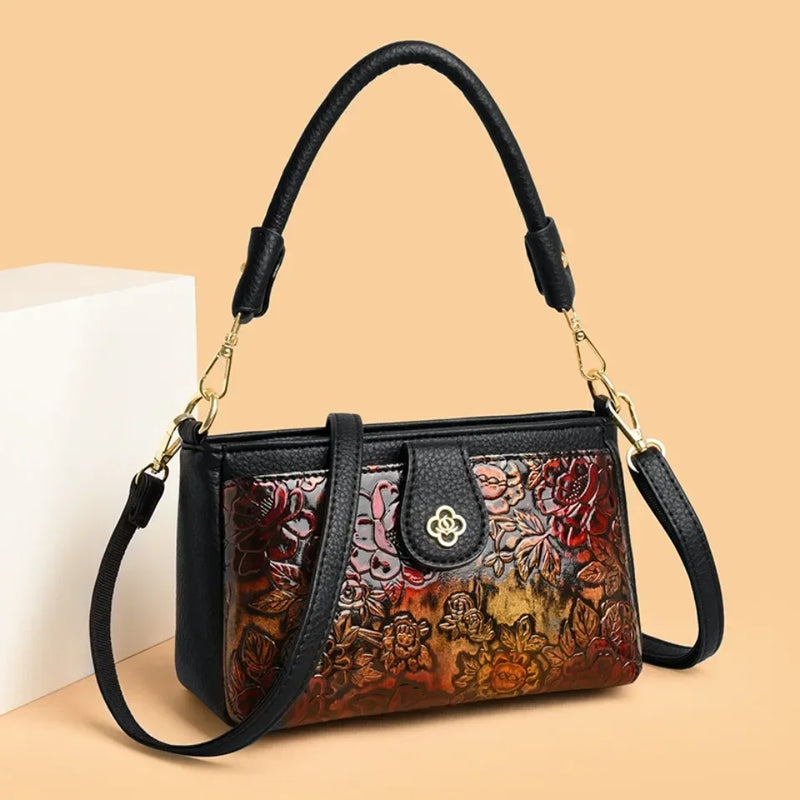Tamxo™ Retro Ethnic Floral Pattern Leather Shoulder Bag Crossbody Luxe Designer