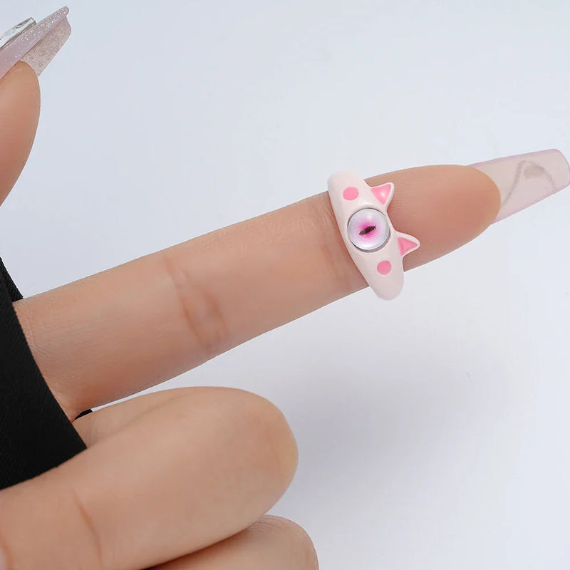 Tamxo™ Colorful Big Eye Cat Monster Punk Rings for Women Men Y2K Fashion Jewelry Gift
