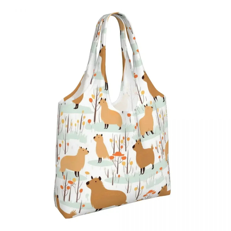 Capybara Tree Pattern Tote Bag by Tamxo™