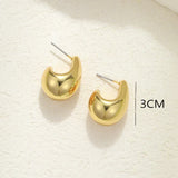 Tamxo™ Chunky Dome Drop Earrings - Gold Plated Stainless Steel Teardrop Statement Jewelry