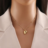 Tamxo™ 14k Gold Plated Initial Letter Pendant Necklace for Women - Ball Chain Jewelry