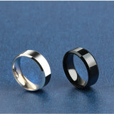Tamxo™ Stainless Steel Black Ring for Men and Women – Matte Wedding Engagement Band